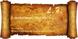 Landesman Horác névjegykártya